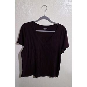 Old Navy Sz Large Everywear Maroon V Neck T Shirt Casual Womens Top